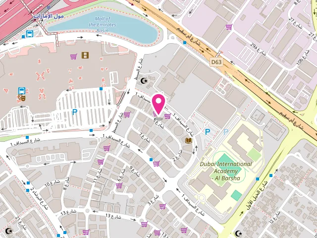 Map showing the location of Wadi Al Barsha - Automatic Laundry at Rabwah 2 - Al Barsha First - Al Barsha - Dubai - United Arab Emirates