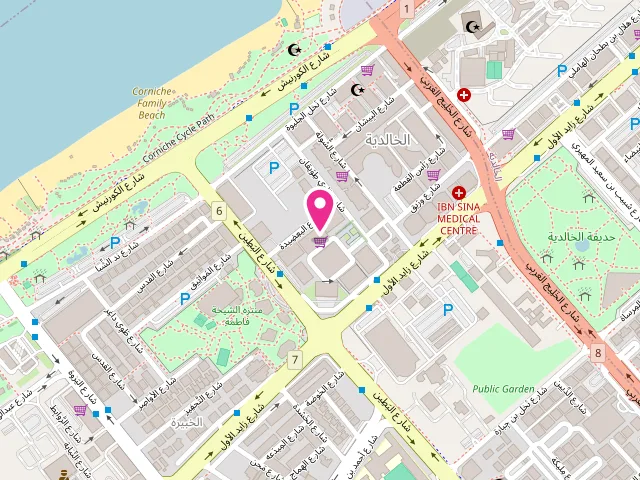 Map showing the location of Wash Avenue Laundry - Al Khalidiya at F89Q+GVQ Al Burooj tower 5 - Al Bateen - W10 - Abu Dhabi - United Arab Emirates