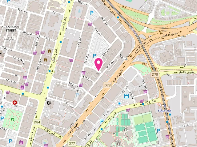 Map showing the location of Wash Hub Laundry at 15th B St - Al Karama - Dubai - United Arab Emirates