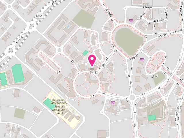 Map showing the location of Wash Masters Laundry & Dry Cleaning Services at PARK TERRACE, Arjan - Shop No 9 - 27 B Street - Al Barsha South Third - Al Barsha South - Dubai - United Arab Emirates