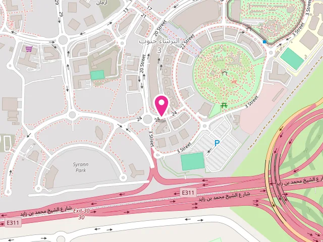 Map showing the location of Wash Zone Laundry and Dry cleaning - Dubai at Al Barsha South Third - Arjan - Dubai - United Arab Emirates