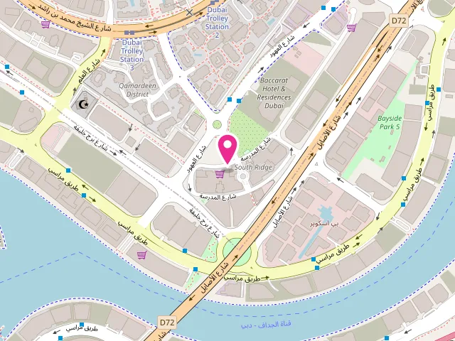 Map showing the location of Washmen™ - 25/Mins Home Pickup! at Washmen Laundry, Tower 3 - Burj Khalifa - South Ridge - Dubai - United Arab Emirates