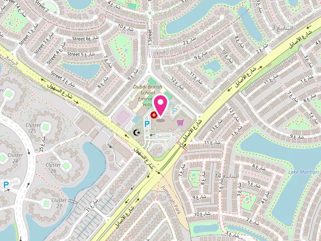 Map showing the location of Washmen™ - 25/Mins Home Pickup! at The Meadows Souk, Springs 2 Inside Spinneys - Al Thanyah Fourth - Dubai - United Arab Emirates