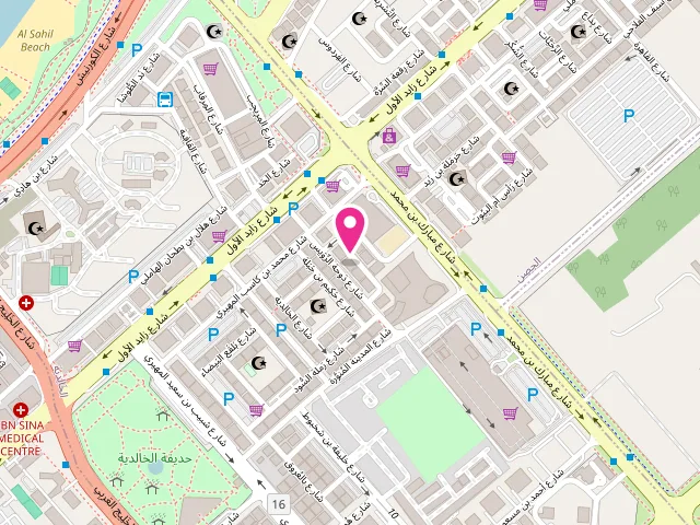 Map showing the location of White House Laundry-1 at Al Khalidiyah - W9 - Abu Dhabi - United Arab Emirates
