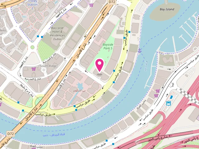 Map showing the location of White rose laundry at Marasi Dr - near Damac majestine - Business Bay - Dubai - United Arab Emirates