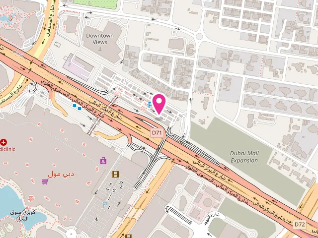 Map showing the location of Whites at Dubai Mall - Financial Ctr St - Zaa'beel Second - Za'abeel - Dubai - United Arab Emirates