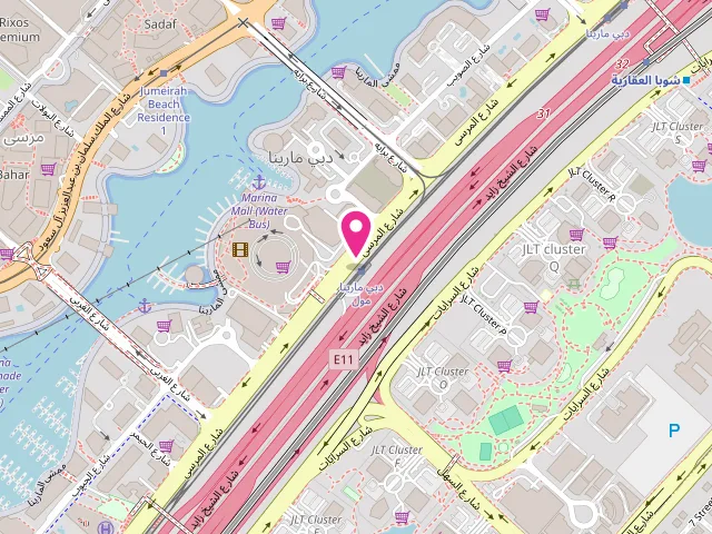 Map showing the location of Whites at L2 Parking Entrance, Marina Mall - next to Waitrose's escalator - Dubai Marina - Dubai - United Arab Emirates