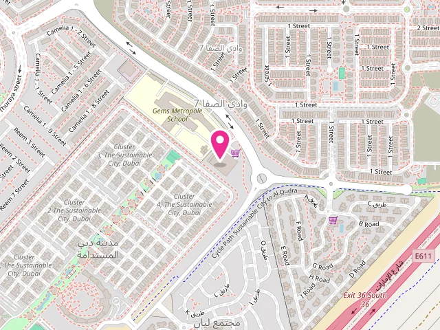 Map showing the location of Whites at Layan Spinneys - Wadi Al Safa 7 - Dubai - United Arab Emirates