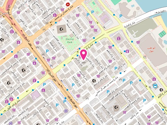 Map showing the location of Win white luandry at Al Zahiyah - E16 - Abu Dhabi - United Arab Emirates