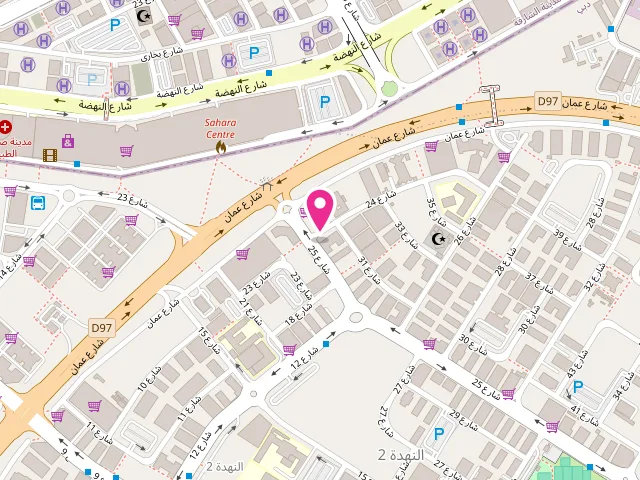 Map showing the location of WonderWash Laundry at Back Side of Nesto Hypermarket, Wasl P485 - Shop No 7 19A St - Al Nahda Second - Al Nahda - Dubai - United Arab Emirates