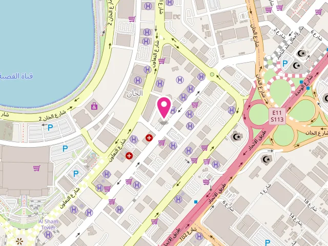 Map showing the location of Zest dry cleaning & laundry services at al andalus building - shop no.2 New Al Taawun Rd - behind al taawun street - Al Khan - Sharjah - United Arab Emirates